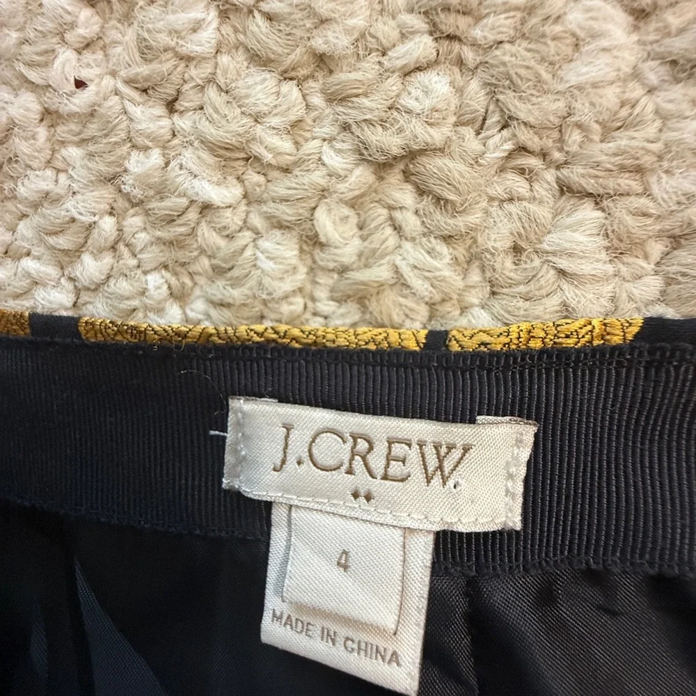 J CREW  Black and Gold Skirt - Origami in Elephant Parade SIZE: SMALL - Picture 4 of 8